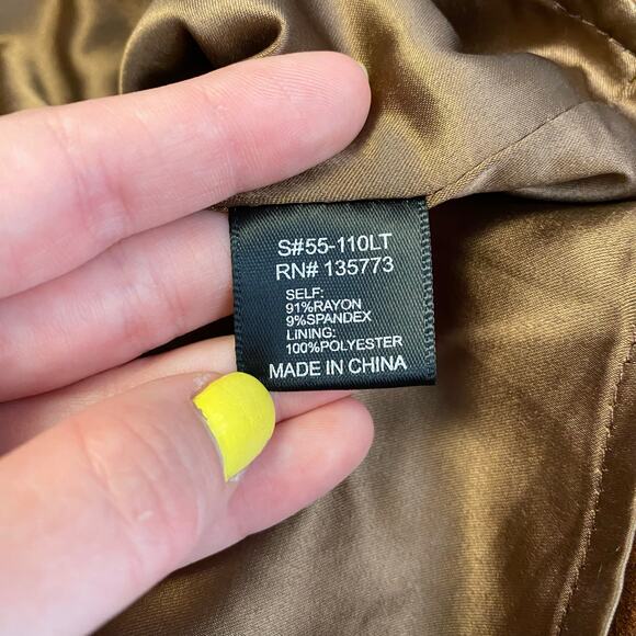 Olivaceous Faux Suede V-Neck Blouse Womens Size S‎ Brown Boho - Picture 6 of 8